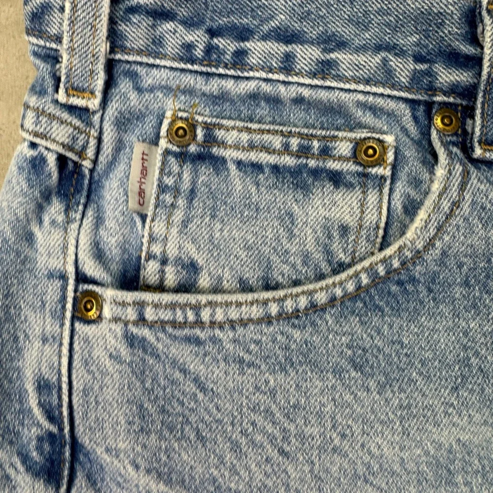 Carhartt B17-DST Jeans Mens 36x28 Blue Relaxed Fit Vintage Faded Workwear Denim